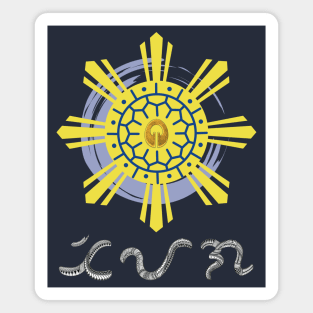 Philippine Sun with Ling-ling-O Amulet / Baybayin word Tiyaga (Perseverance) Magnet